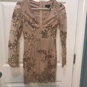 Nude sequin midi dress